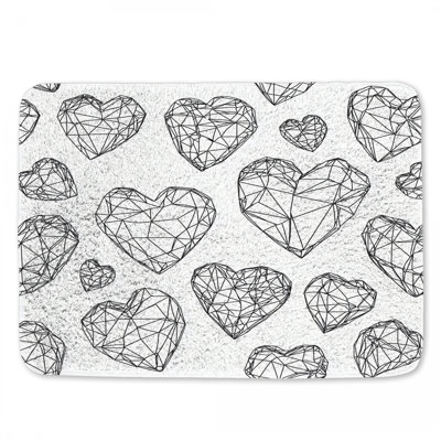 Tapis de bain coeurs abstrait salle de bain moderne