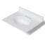 Dessus de meuble-lavabo simple blanc mat 31 po avec lavabo ovale intégré, dosseret, dosseret et trous de robinet central de 4 po