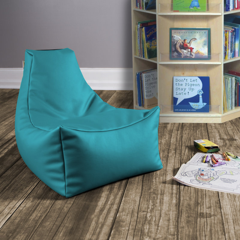 Juniper Jr Classroom Bean Bag Chair, Premium Vinyl, Turquoise