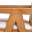 Tabouret de bar à dossier en plastique tissé crème de 27 po de hauteur - siège en tissu rembourré de mousse et structure en bois d'hévéa durable