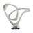 Galeri Aluminum Metal Loop Abstract Decorative Silver Sculpture with Black Base
