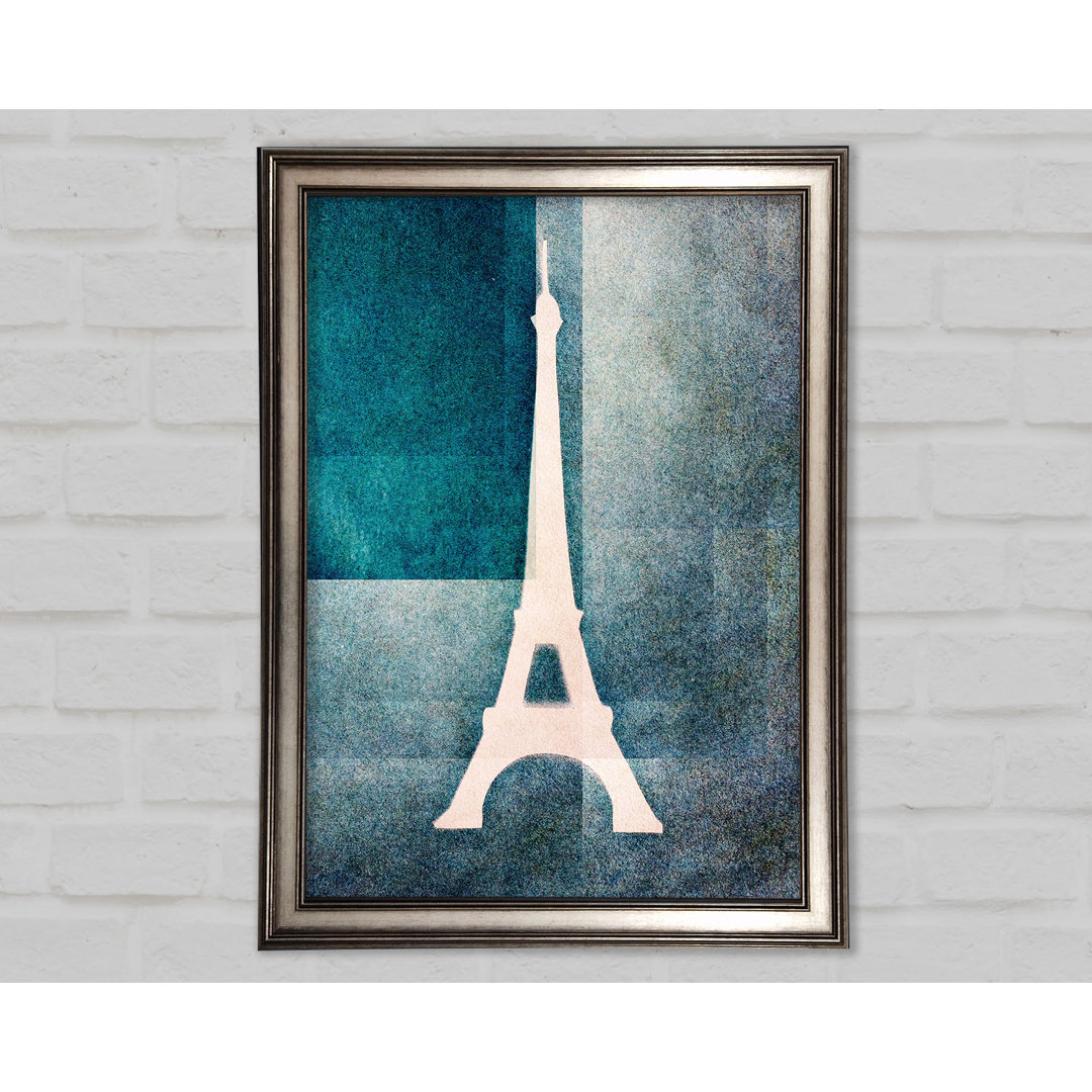 Gerahmtes Wandbild Eiffel Tower Blues