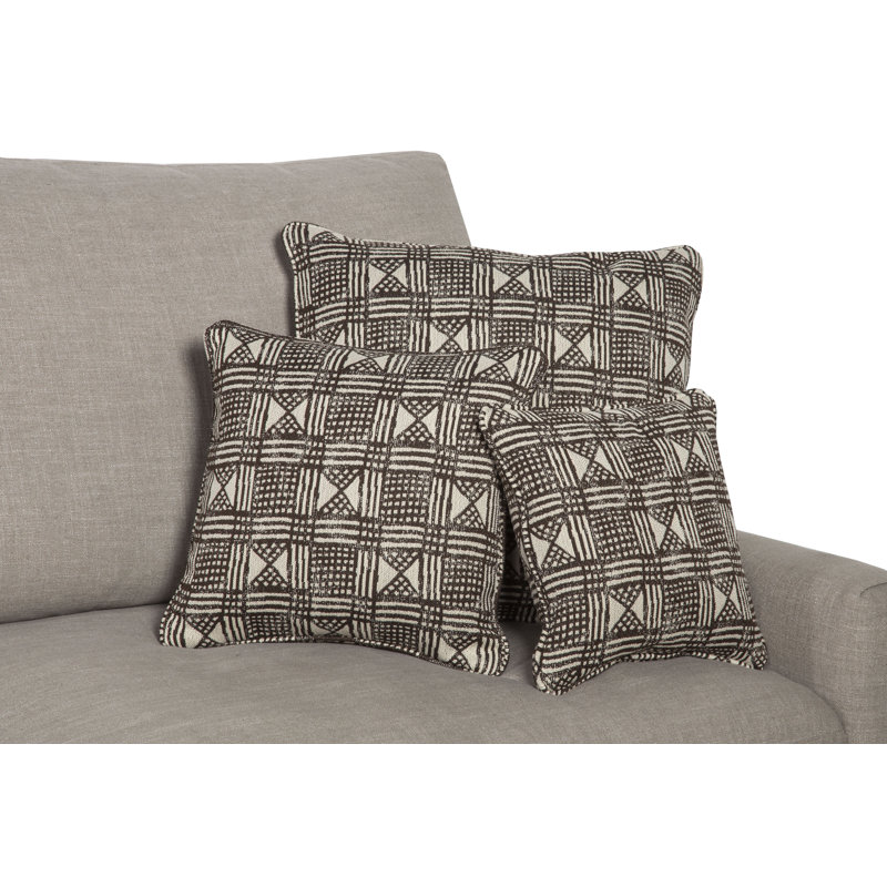Square Pillow Cover & Insert, 22" x 22", Natural Fiber, Mocha
