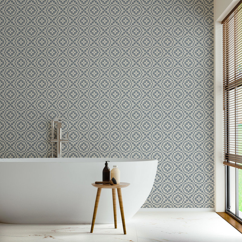 Echo Tile - Wallpaper, Non-Pasted, Oxford Blue, Non-Woven