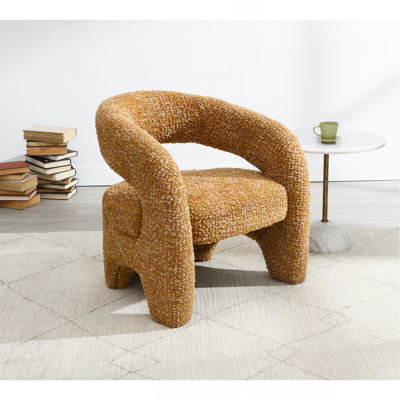 Fauteuil d'appoint en tweed orange