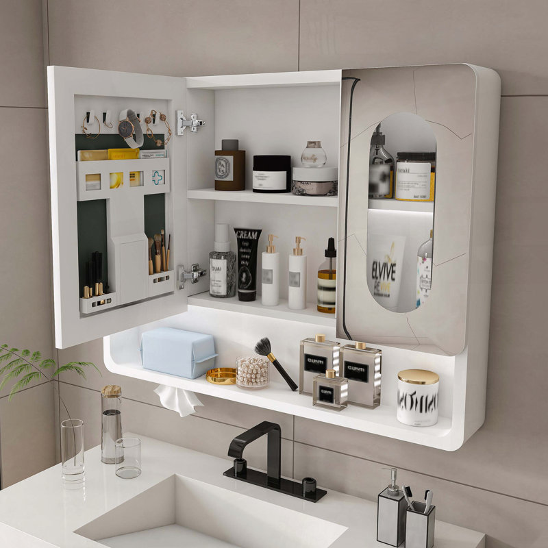 Wall Mounted LED Mirror Cabinet with Touch Control and Anti-Fog