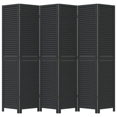 vidaXL Room Divider 6 Panels Solid Wood Paulownia