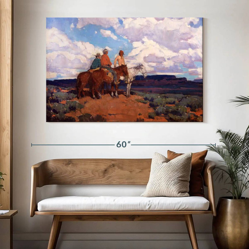 Lelar Navajo Riders, H 34 po x l 51 po