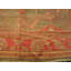 Lovely Red Rust Color and Rosette Desing Antique Turkish Oushak Rug