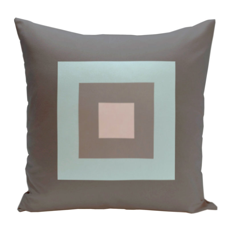 Geometric Reversible Throw Pillow, 26" H x 26" W, Steel/Cream