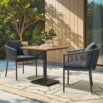 2 Person Outdoor Dining Set with Cushions