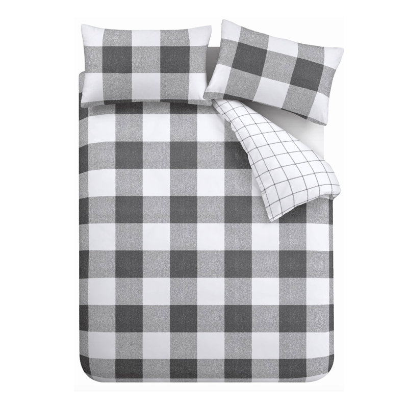 Grigg Bedding, King Duvet Cover + 2 Standard Pillowcases, Grey
