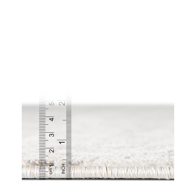 Tapis gris clair Teadora, Rond 6 pi 1 po