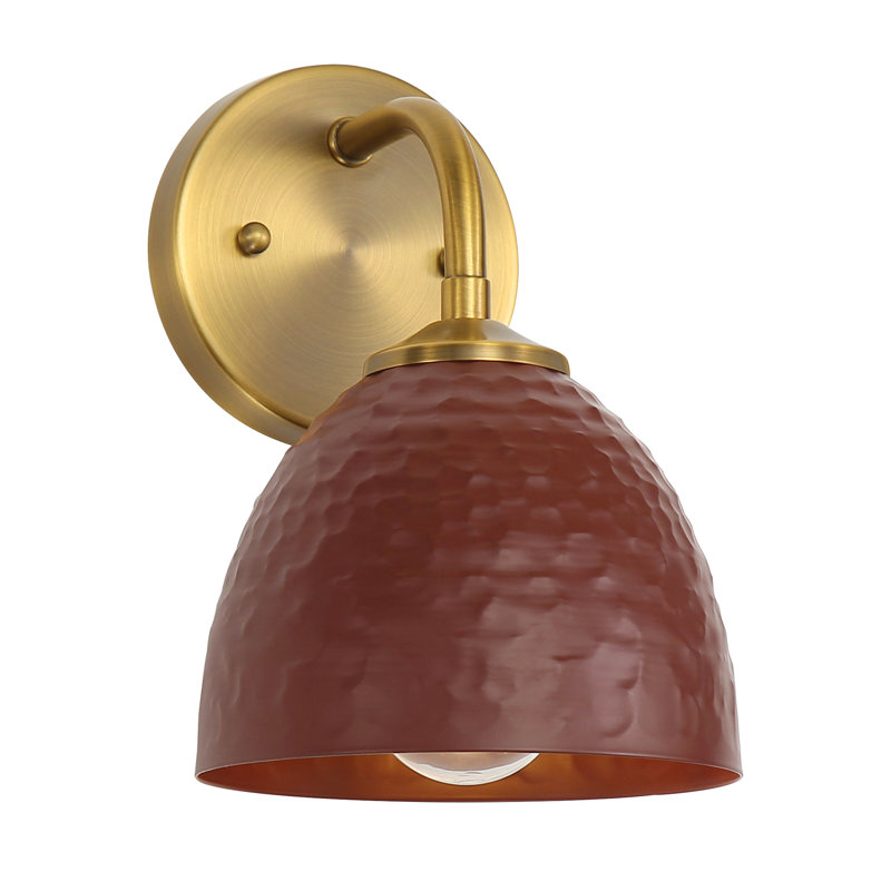 Lesniak 1-Light Wall Sconce in Modern Brass, Gold