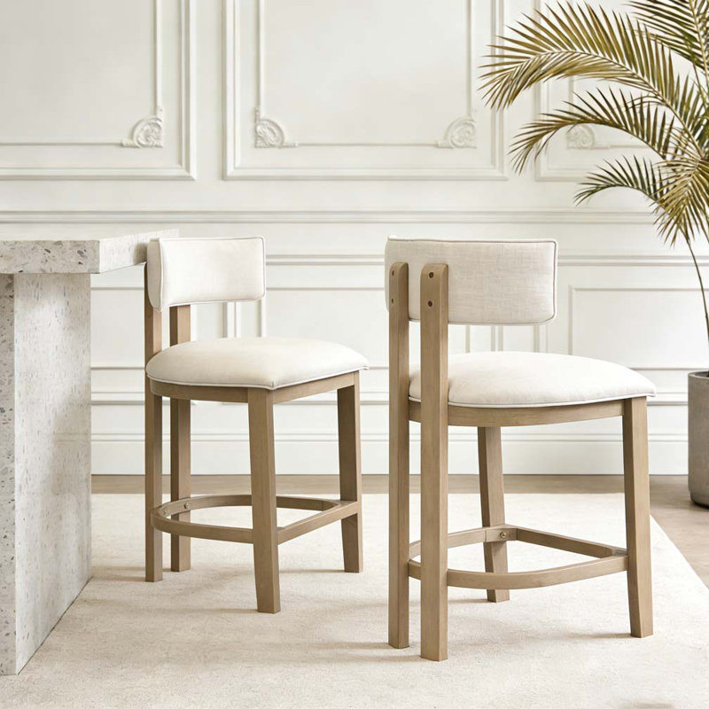 26" Counter Height Bar Stool, Beige,Natural