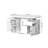 Cuuba 53,15" Rectangular Writing Desk with 2 Storage Cabinets-777285996