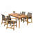 5-Piece Patio Dining Set, 63" Slatted Table & 4 Acacia Wood & PE Rattan Chairs For Patio Garden-1460940624-1460940630