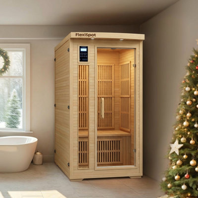 1-Person FAR Infrared Sauna with Bluetooth Speakers, Fast Heating Carbon Panels