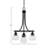 Paramount 3 Light Downlight Chandelier Shown In Matte Black Finish With 4.5” Square Clear Bubble Glass