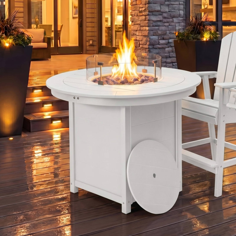 Foyer de table rond 47 po, 42.25" H x 47.25" W x 47.25" D, White