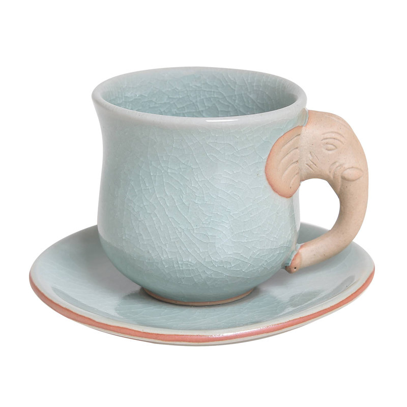Ceramic Teacup and Saucer