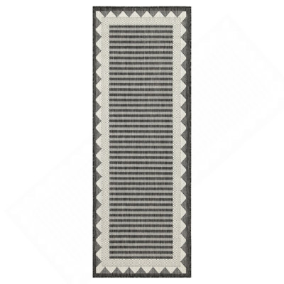 Anthracite 7 po X 7 pi 3 po Tapis intérieur / extérieur
