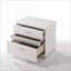 Table de chevet moderne blanche brillante avec 3 tiroirs - Rangement pour chambre à coucher