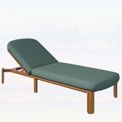 Chaise longue réglable pour l'extérieur avec coussins épais et structure en bois d'acacia pour la détente sur la terrasse, au bord de la piscine ou à la plage