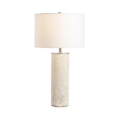 31.5" Glass Table Lamp With White Shade