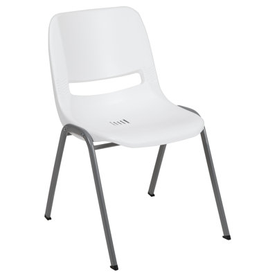 Keaton 880 lb. Capacity Ergonomic Shell Stack Chair with Metal Frame