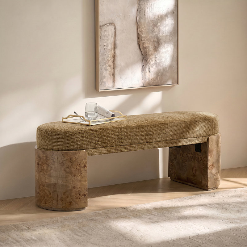 Banc incurvé moderne Amandine, Caramel
