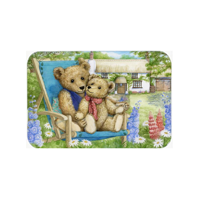 Caroline's Treasures Springtime Teddy Bears in Flowers Glass Cutting Board