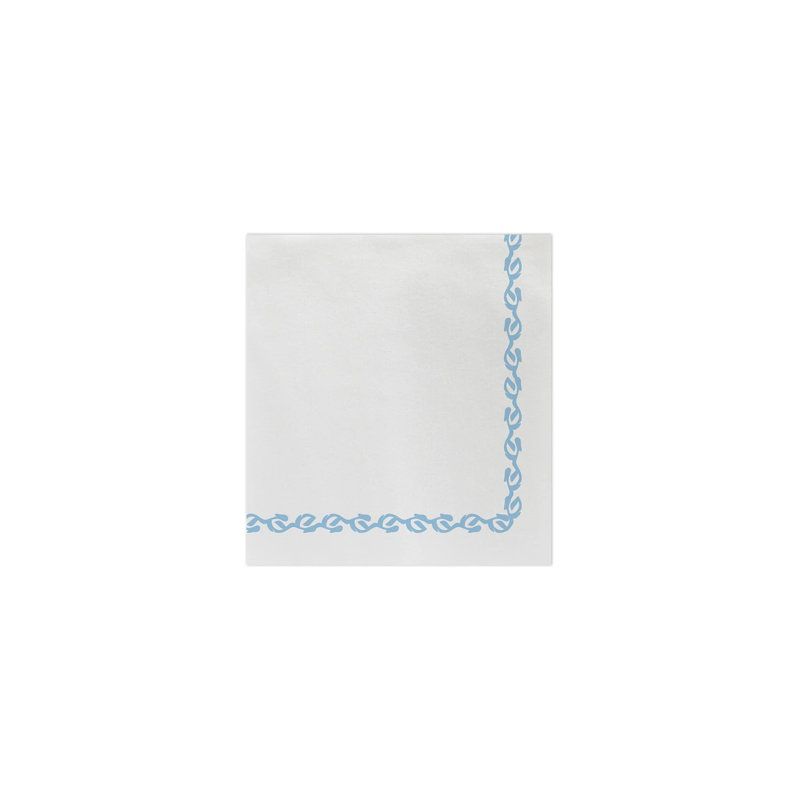 Serviettes de table Furniture, Blanc / Bleu clair, 10"