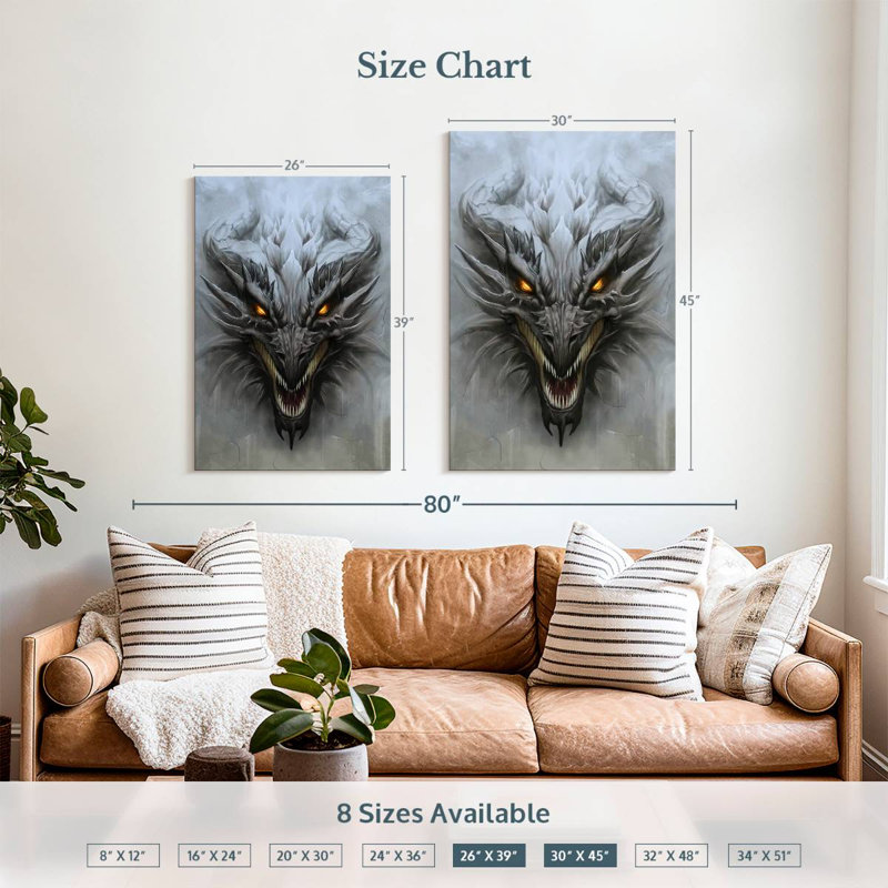 Kelan Fierce Dragon Head, 39" H x 26" W