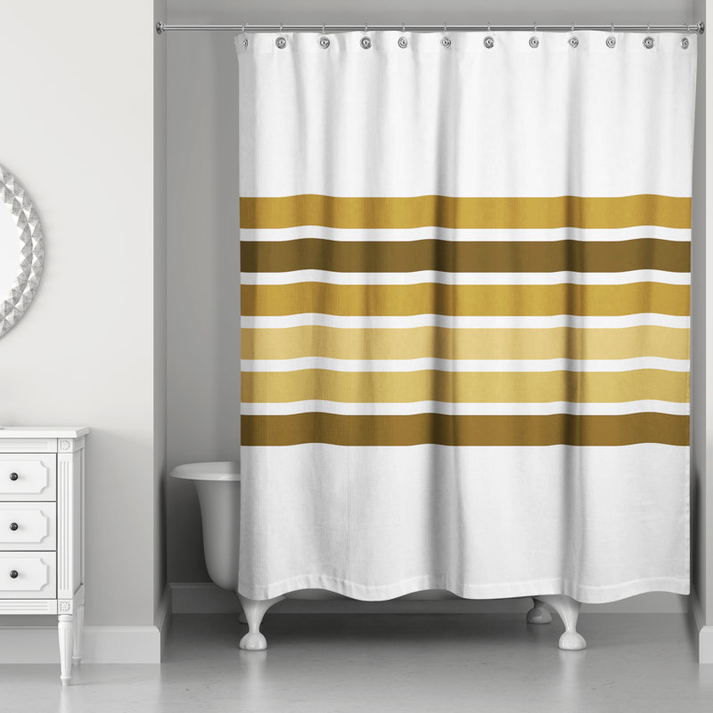 Rideau de douche simple Perine, Jaune