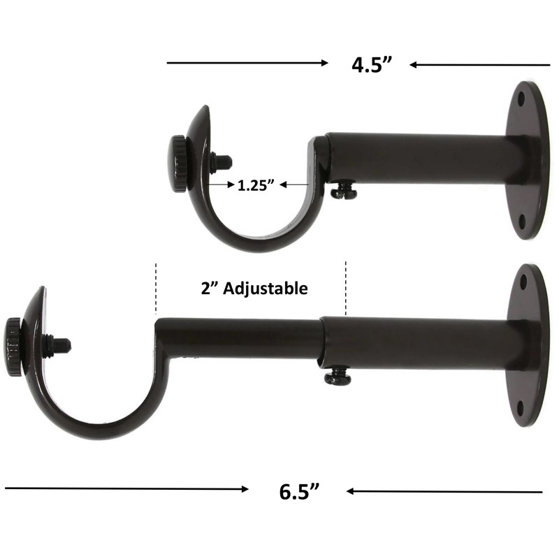 Support de rideau en zinc Pesina, Bronze