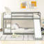 Lit simple superposé simple avec convertible et glissade en gris - Finition de la surface lisse pour un nettoyage facile Matériaux de qualité fabriqués pour impressionner-18495035