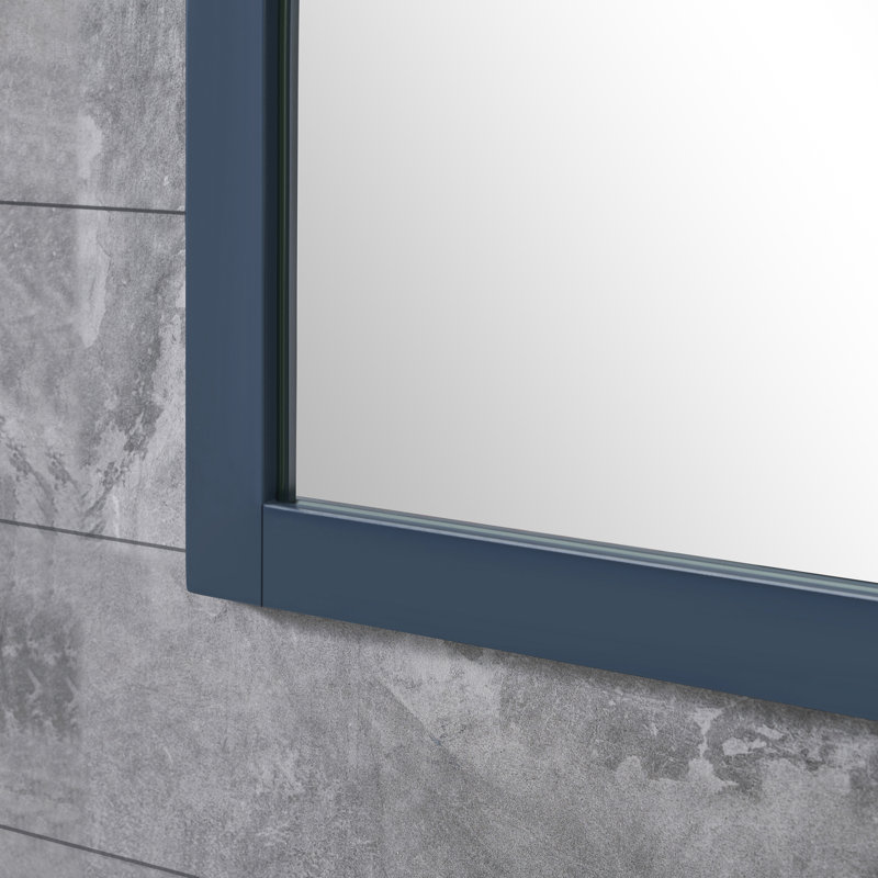 OVE Decors Tahoe 72" Double Bathroom Vanity Set with Mirror, Bombey White, Midnight Blue