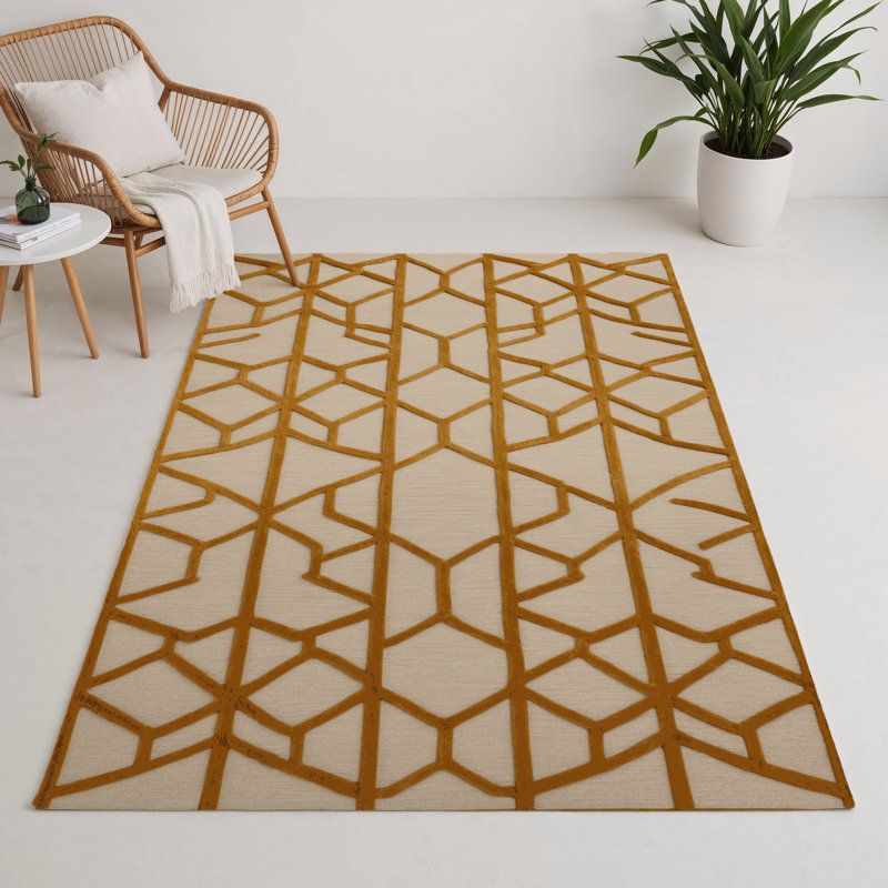 Tapis intérieur et extérieur beige Trellis, Rectangulaire 3 pi x 5 pi