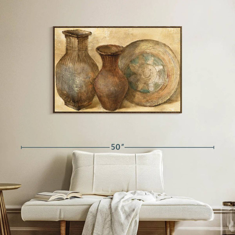 Vaisseaux tissés II, Cadre flottant en noyer, 40 po x 27 po