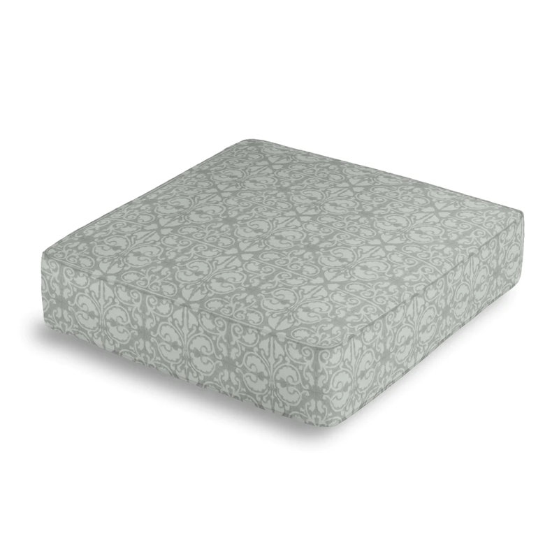 Palazzo Damask Cotton Blend Reversible Throw Pillow, Gray