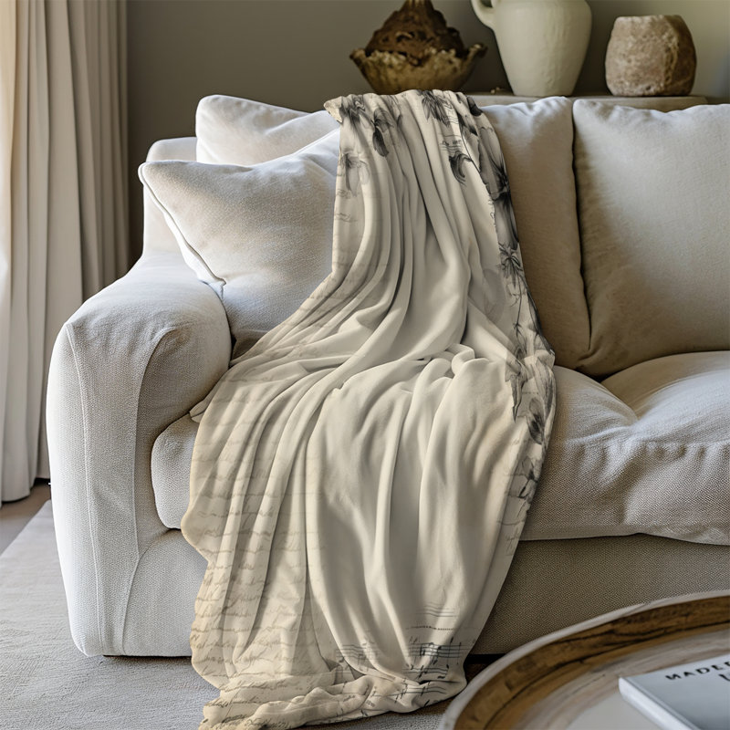 Rustic Blossom Bonanza - couverture en sherpa de qualité supérieure 1 pièce - reproduction d'art luxueuse, Lit simple