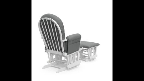 Maelys Glider with Ottoman Rosalind Wheeler Frame Color: White, Upholstery Color: Light Gray