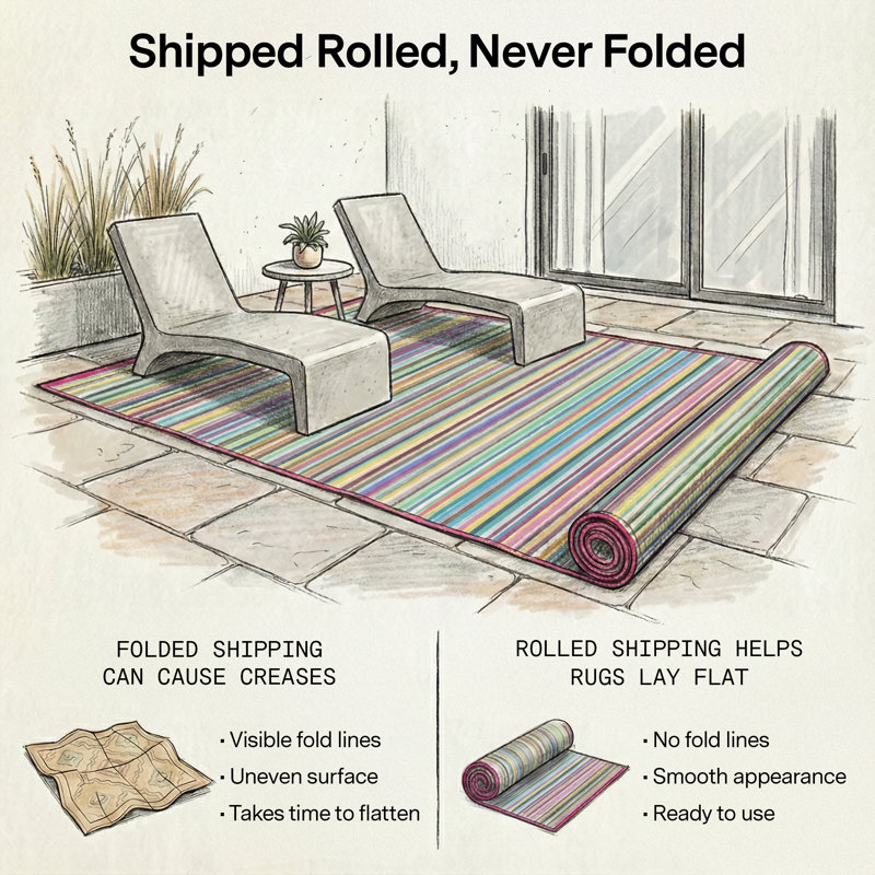 Tapis d'extérieur imperméable en plastique Amyree, Cancun - Bonbon, Rectangulaire 3 pi x 5 pi