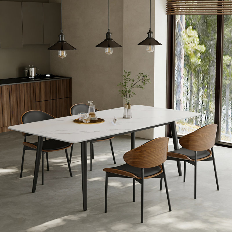Metal Base Dining Table, Grey, 75 cm x 160 cm x 70 cm