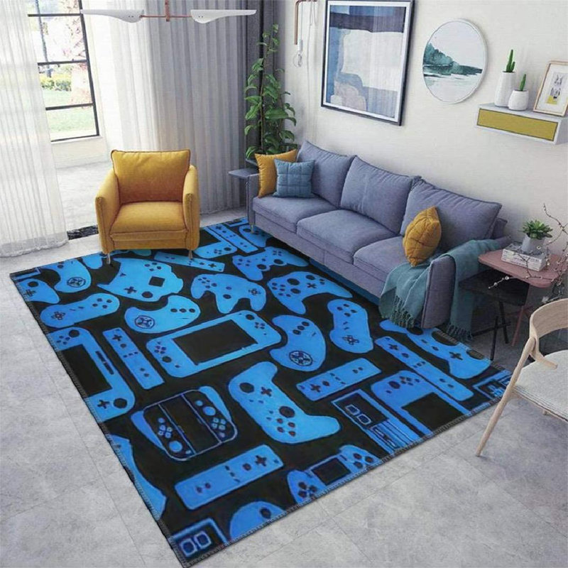 Rectangle Machine Made Power Loom Rectangle 5'3" x 8' Polyester Area Rug in Multicolor