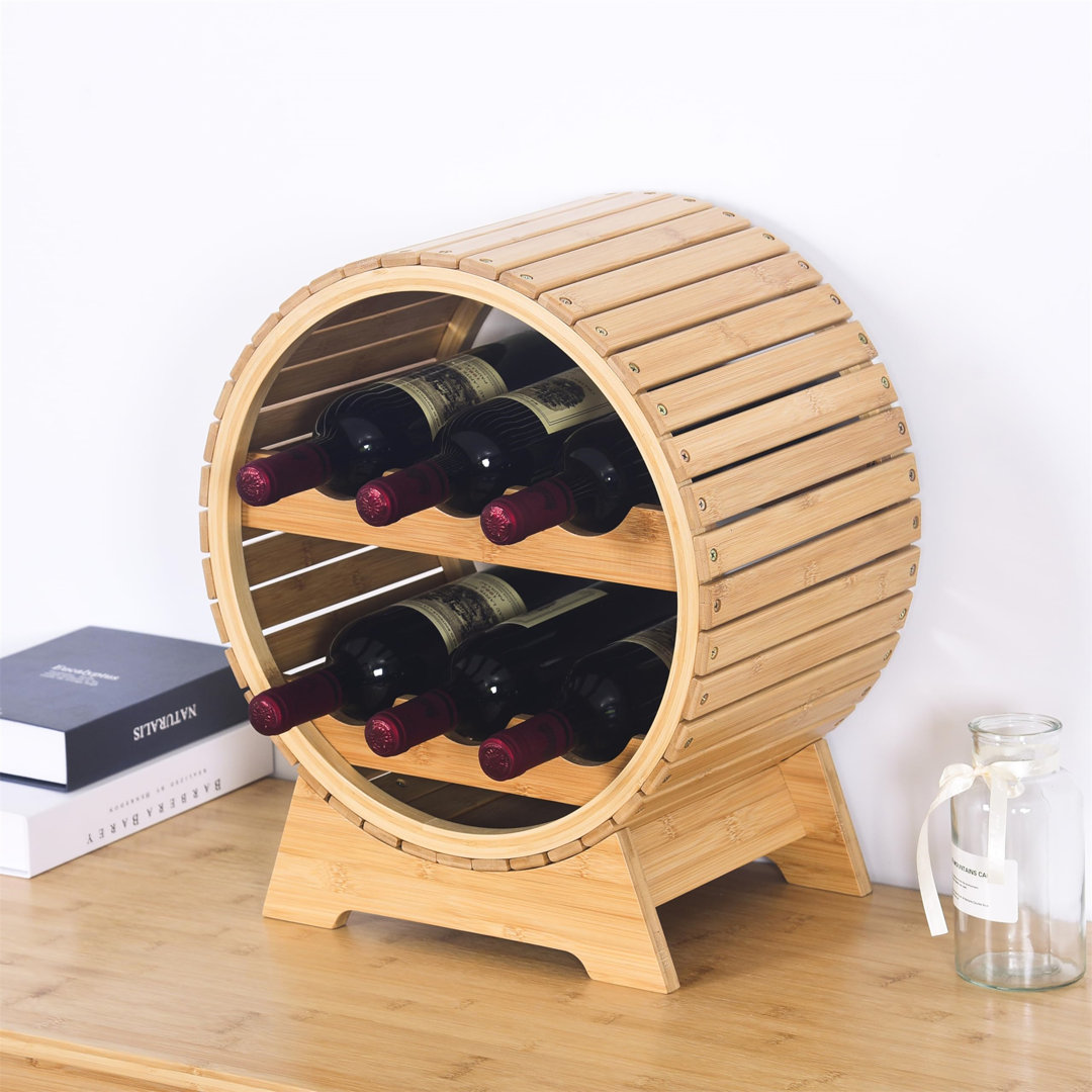 Open Shelving Wine Bottle Rack Brown