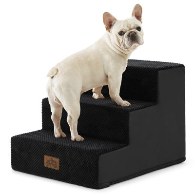 3 Tier Wider Pet Stairs Dog Stairs Non-Slip Dog Steps For Old Cats, Puppy, Small Medium Large Dogs