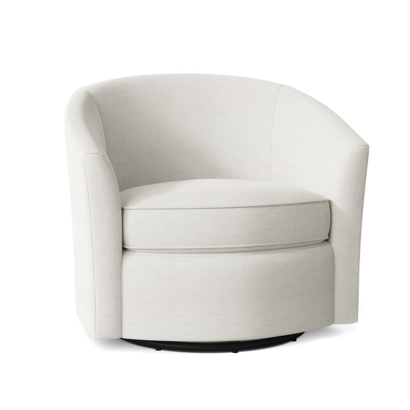 Aventura Swivel Patio Chair with Cushions, White Linen 6016-000