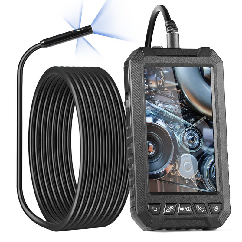 Endoscope Camera with Lights Triple Lens Borescope 16.4FT Cable 5" Screen